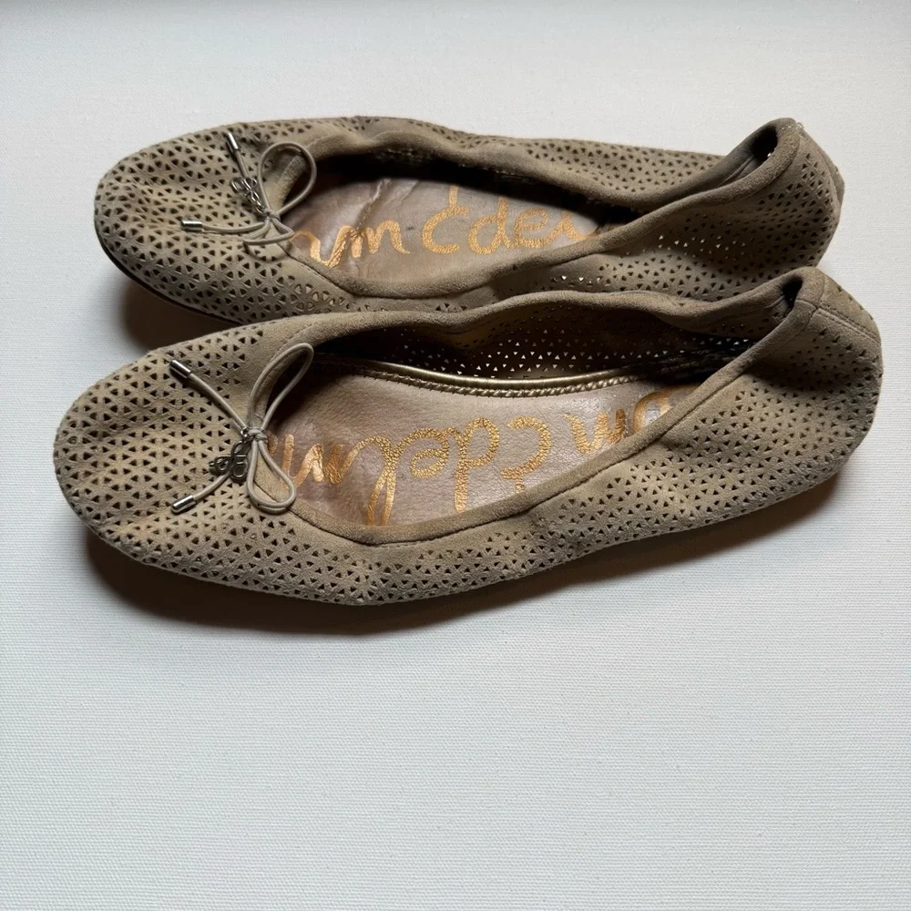 Sam Edelman Taupe Perforated Ballet Sz 9 Flats